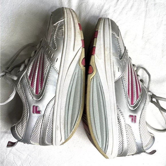 FILA Walk-N-Sculpt Rocker Shoes Sz. 7M US, Silver/Pink, Leather/Mesh, Walking - Picture 7 of 12